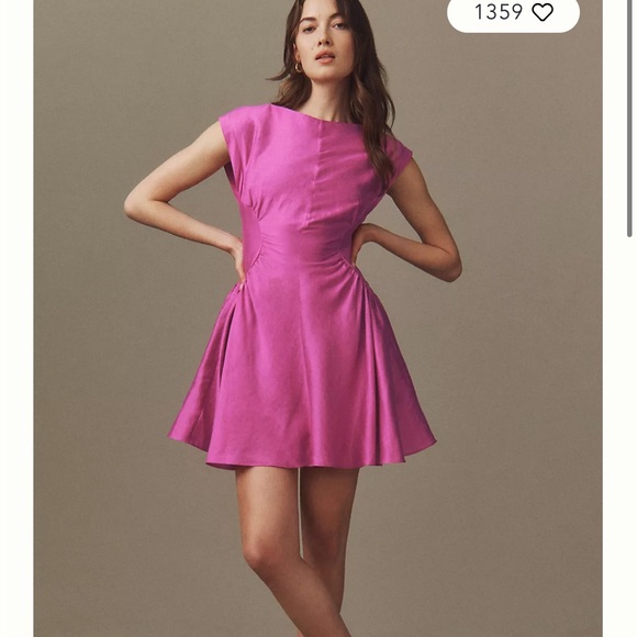 Dresses & Skirts - Acler Emery Vibrant Pink drop waist Mini Dress from Anthropologie